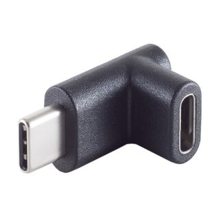 S-Impuls USB-C auf USB-C Adapter - rechtwinklig oben/unten - USB 3.2 (bis 10 Gbit/s) - PD bis 20V/5A - schwarz