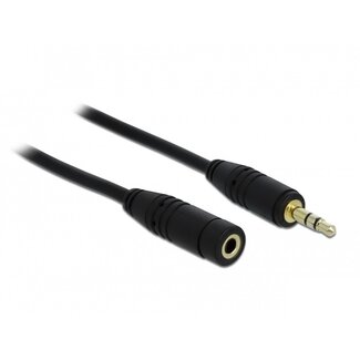 DeLOCK 3,5mm Stereo Audio Verlängerungskabel - Vergoldet / Schwarz - 2 Meter