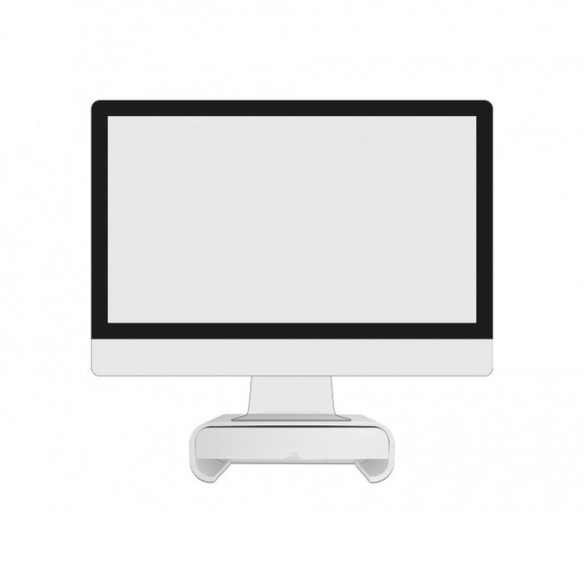 DeLOCK ergonomischer Monitorständer mit 1 Schublade - L / Weiß