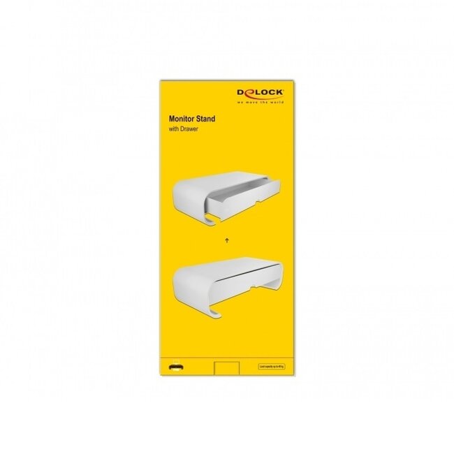 DeLOCK ergonomischer Monitorständer mit 1 Schublade - L / Weiß
