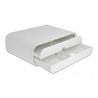 DeLOCK DeLOCK ergonomischer Monitorständer mit 2 Schubladen - M / Weiß