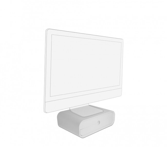 DeLOCK ergonomischer Monitorständer mit 2 Schubladen - M / Weiß