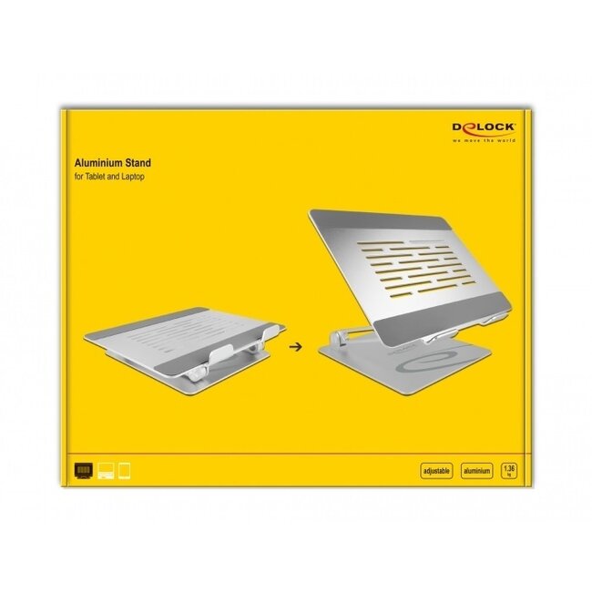 DeLOCK Premium Notebook-Ständer mit verstellbarem Design / Aluminium