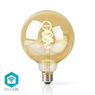 Nedis Nedis SmartLife Wi-Fi LED-Filamentlampe E27 G125 Form warm- bis kaltweiß (Gold/Glas)