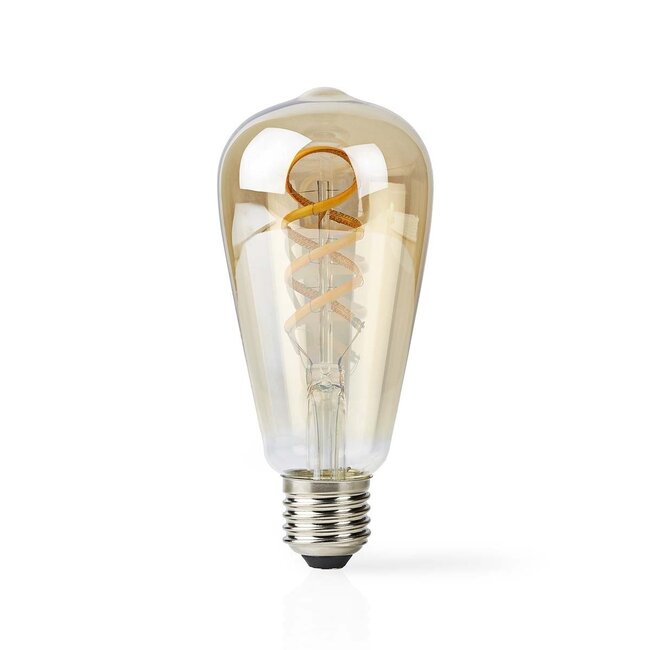 Nedis SmartLife Wi-Fi LED-Filamentlampe E27 ST64 Form Warm- bis Kaltweiß (Gold/Glas)