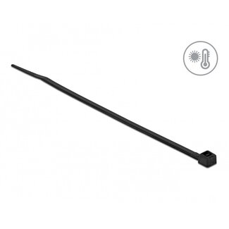 DeLOCK Kabelbinder 200 x 3,6 mm schwarz - hitzebeständig & UV-resistent (100 Stück)