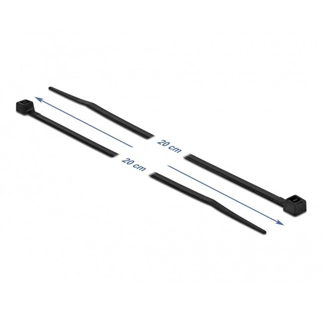 Kabelbinder 200 x 3,6 mm schwarz - hitzebeständig & UV-resistent (100 Stück)