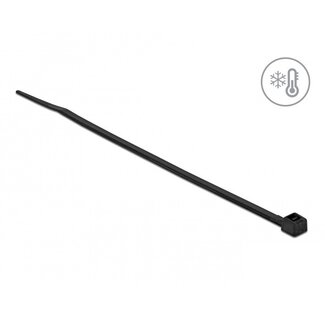 DeLOCK Kabelbinder 200 x 3,6 mm schwarz – kälte- und UV-beständig (100 Stück)
