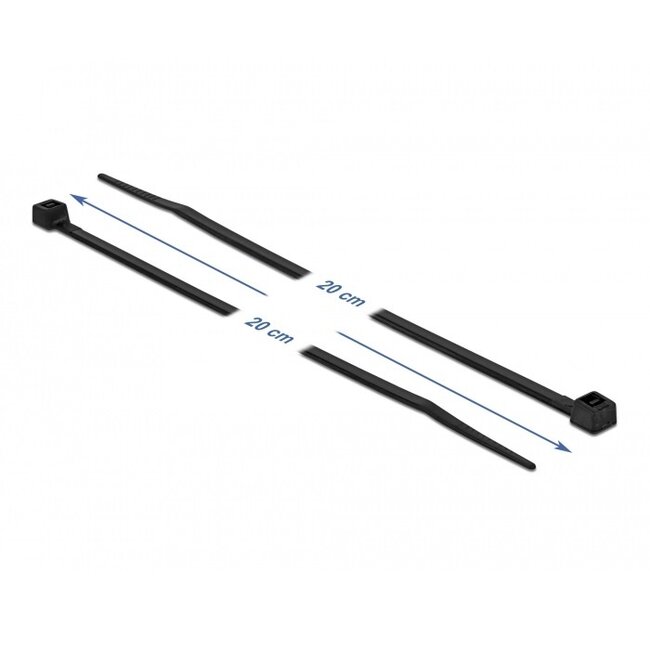 Kabelbinder 200 x 3,6 mm schwarz – kälte- und UV-beständig (100 Stück)