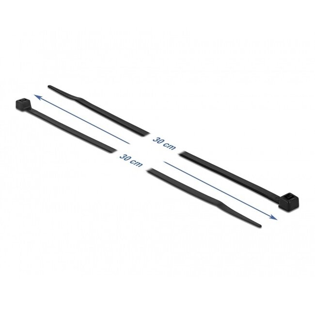 Kabelbinder 300 x 4,8 mm schwarz – kälte- und UV-beständig (100 Stück)