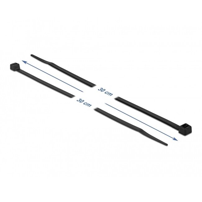 Kabelbinder 300 x 4,8 mm schwarz - hitzebeständig & UV-beständig (100 Stück)