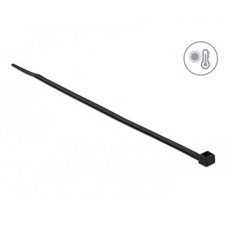 DeLOCK Kabelbinder 380 x 4,8 mm schwarz - hitzebeständig & UV-beständig (100 Stück)