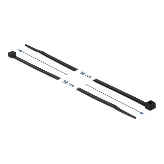 Kabelbinder 380 x 4,8 mm schwarz - hitzebeständig & UV-beständig (100 Stück)