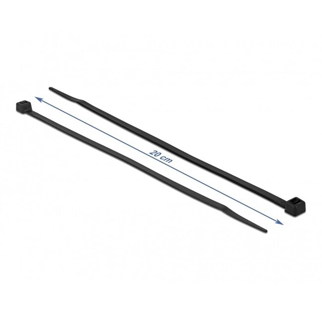 Kabelbinder 200 x 4,8 mm schwarz - kälte- und UV-beständig (100 Stück)