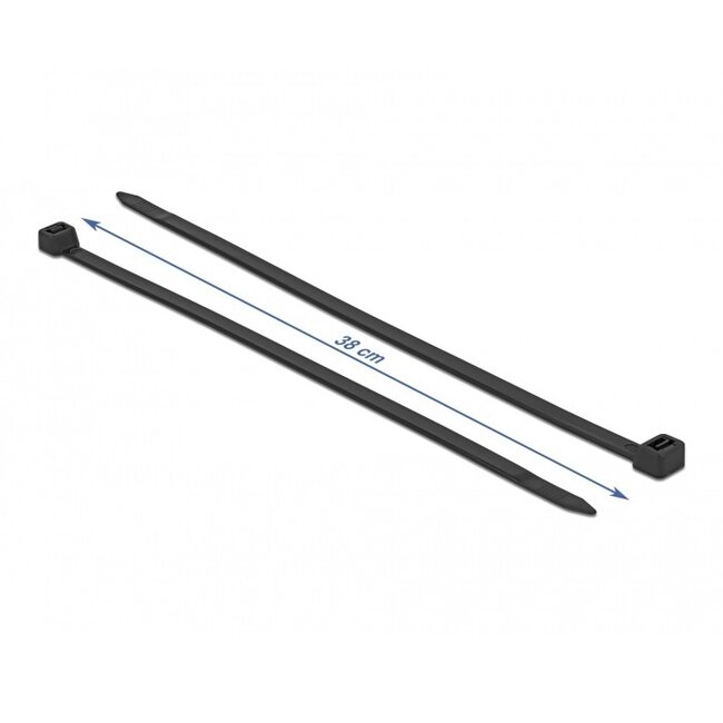 Kabelbinder 380 x 7,6 mm / schwarz - hitzebeständig (50 Stück)