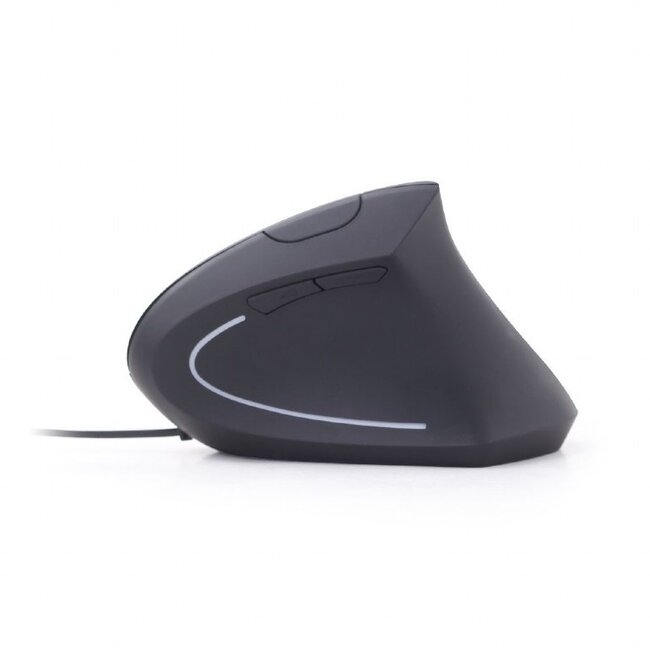 Gembird ergonomische kabelgebundene USB-Maus mit 6 Tasten - 1200-3200 DPI / Schwarz - 1,35 m
