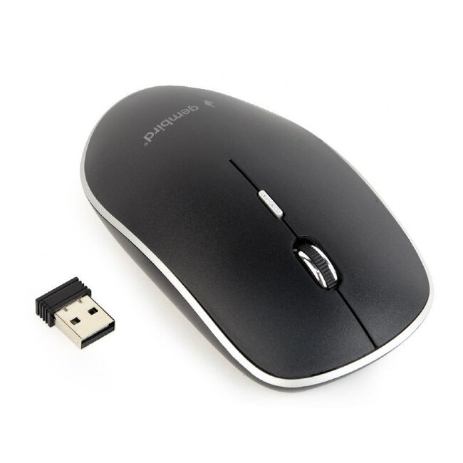 Gembird Kabellose USB-Maus mit 4 Tasten - 800-1600 DPI / Schwarz