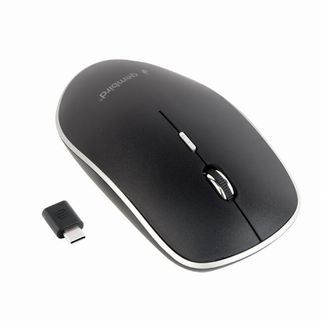 Gembird Kabellose USB-C Maus 4 Tasten - 800-1600 DPI, Schwarz