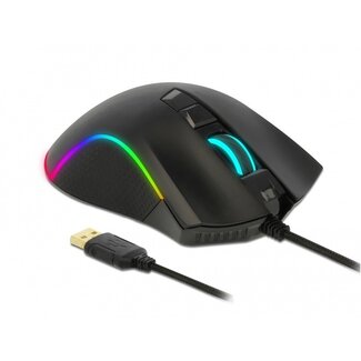 DeLOCK DeLOCK kabelgebundene USB Gaming-Maus mit 7 Tasten - 100-10000 DPI / Schwarz - 1,8 m
