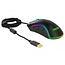DeLOCK kabelgebundene USB Gaming-Maus mit 7 Tasten - 100-10000 DPI / Schwarz - 1,8 m