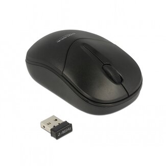 DeLOCK DeLOCK kabellose USB-A Mini-Maus mit 3 Tasten - 1000 DPI / Schwarz