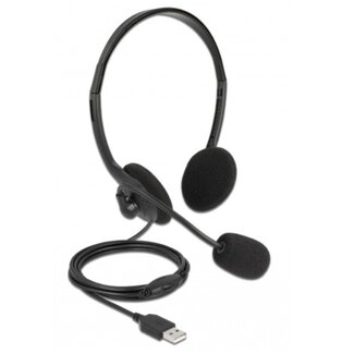 DeLOCK DeLOCK ultraleichter Stereo On-Ear Kopfhörer - USB-A / Schwarz - 2,4 m