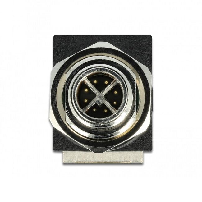 M12 8-pol X-codiert (m) - RJ45 (w) Industrie Netzwerkadapter | Einbau | Winkel | CAT6a | PUR