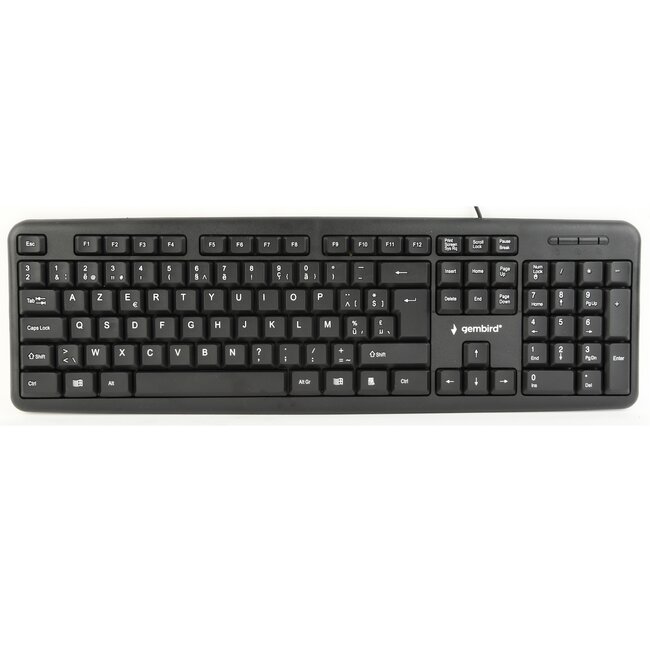Gembird USB-Tastatur kabelgebunden - AZERTY (BE) / schwarz - 1,5 m
