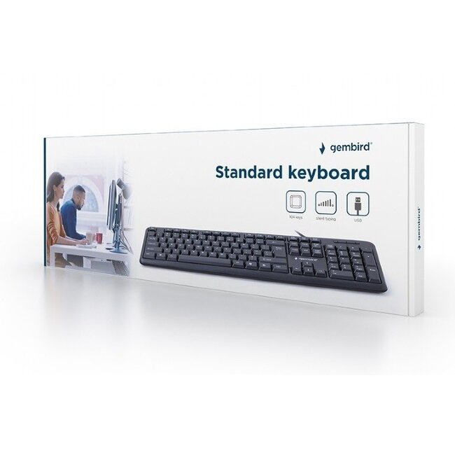 Gembird USB-Tastatur kabelgebunden - AZERTY (BE) / schwarz - 1,5 m