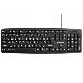 Gembird Gembird USB-Kabeltastatur mit großen Buchstaben - QWERTY (US) / Schwarz - 1,5 m