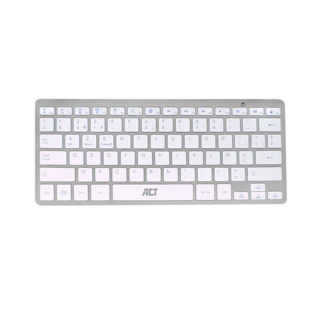 ACT tragbare Multimedia Bluetooth Tastatur - AZERTY (BE) / Silber/Weiß