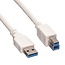 USB-A auf USB-B Kabel - USB 3.0 - bis 2A / Weiß - 3 Meter