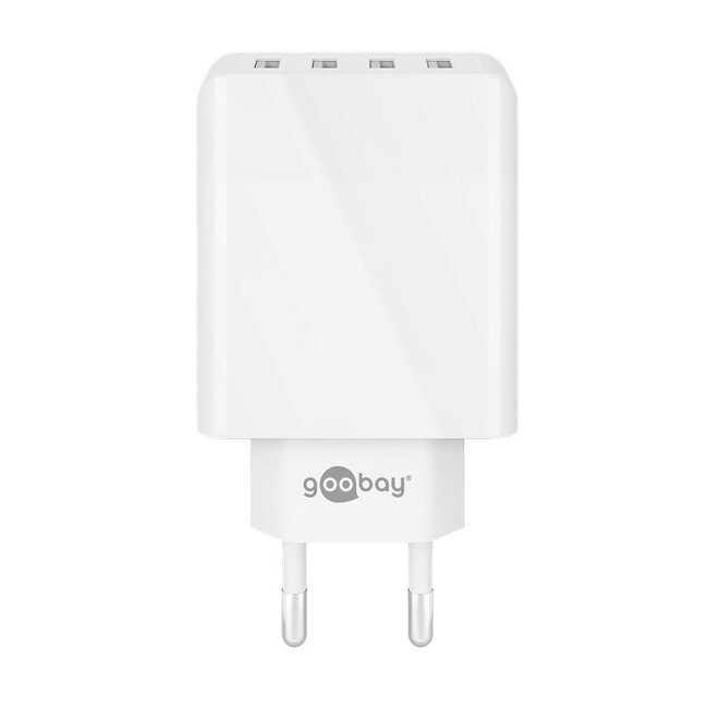 Goobay USB Heimladegerät 4 Ports - Smart IC - 6A / Weiß
