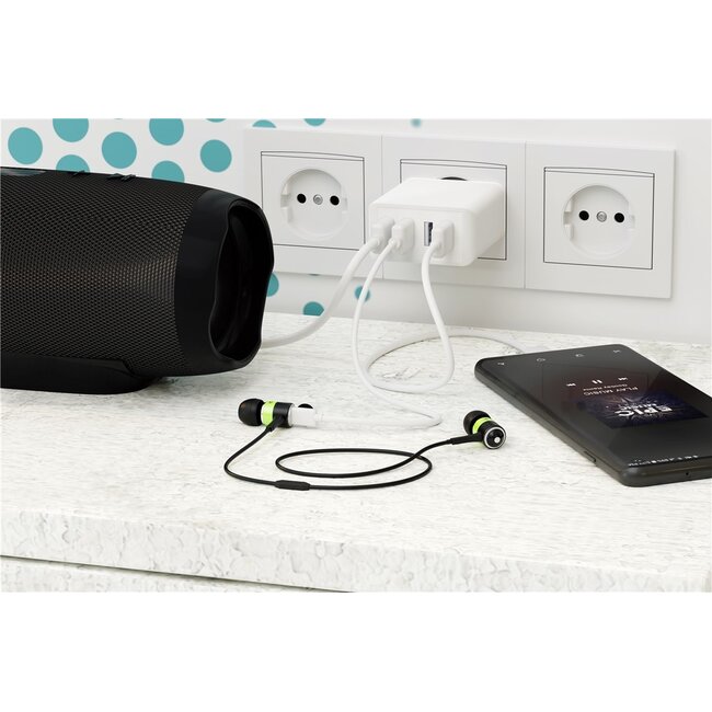 Goobay USB Heimladegerät 4 Ports - Smart IC - 6A / Weiß