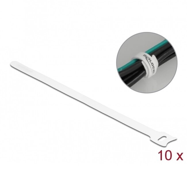 Klettkabelbinder 250 x 12 mm Weiß (10 Stück)
