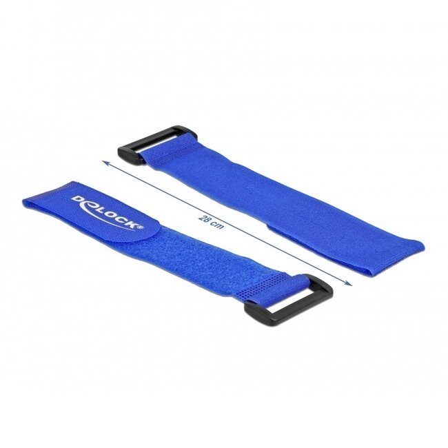 Klettband Kabelbinder mit Schnalle 280 x 38mm / Blau (3 Stück)