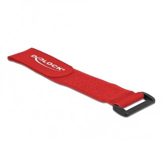 DeLOCK Klettkabelbinder mit Schnalle 280 x 38mm / Rot (3 Stück)
