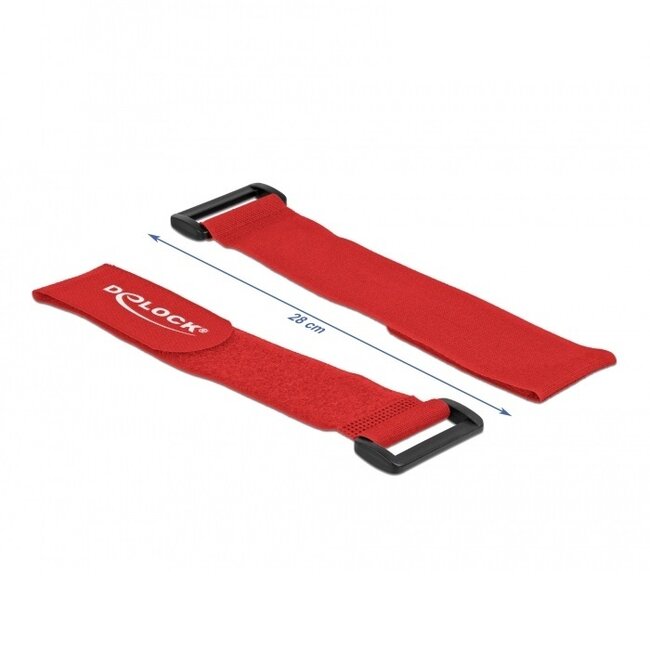 Klettkabelbinder mit Schnalle 280 x 38mm / Rot (3 Stück)