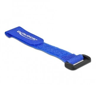 DeLOCK Klettband Kabelbinder mit Schnalle 150 x 20mm Blau (5 Stück)