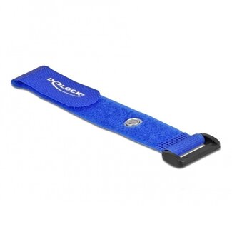 DeLOCK Klettkabelbinder mit Schnalle und Ring 190x25mm Blau (5 Stück)