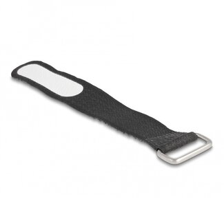 DeLOCK Klettband Kabelbinder mit Schnalle und Etikett 127 x 20mm / Schwarz (5 Stück)