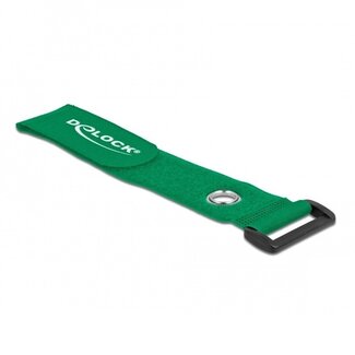 DeLOCK Klettkabelbinder mit Schnalle und Ring 280 x 38mm Grün (3 Stück)