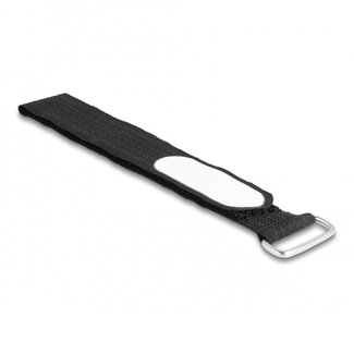 DeLOCK Klettband-Kabelbinder mit Schnalle und Etikett 305x25mm schwarz (5 Stück)