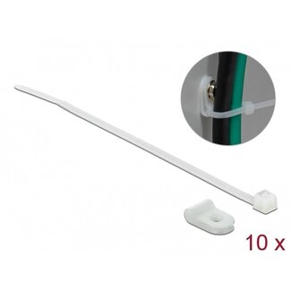 DeLOCK Kabelbinder mit Montageclip | 100 x 2,5 mm | transparent | 10 Stück