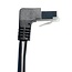 S/FTP CAT6a 10-Gigabit Netzwerkkabel 90° nach unten / gerade / schwarz - 0,50 m