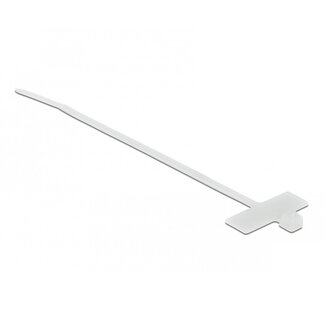 DeLOCK Kabelbinder 100 x 2,5 mm transparent mit Etikett (10 Stück)