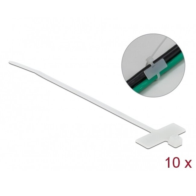 Kabelbinder 100 x 2,5 mm transparent mit Etikett (10 Stück)