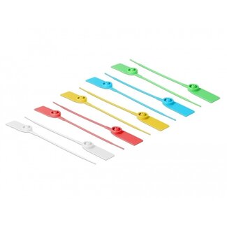 DeLOCK Kabelbinder 180 x 2,5 mm, verschiedene Farben mit Etikett (10 Stück)
