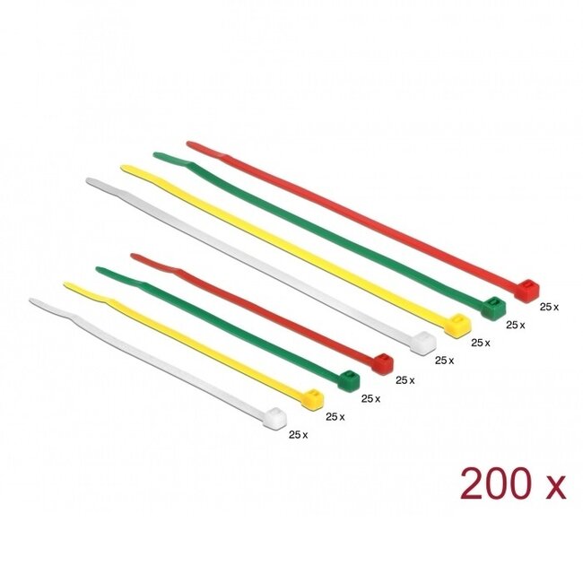 Kabelbinder 100 x 2,5mm + 200 x 3,6mm bunt (200 Stück)