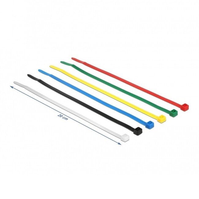 Kabelbinder 200 x 3,6 mm, bunt (100 Stück)